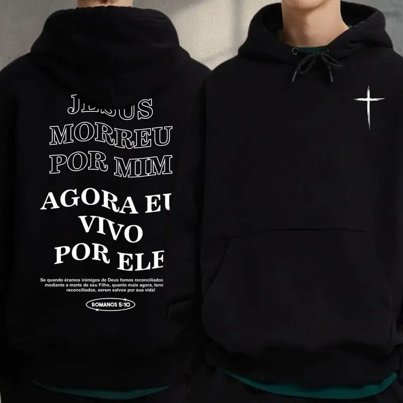 Moletom Jesus Morreu Por Mim Santo Lar