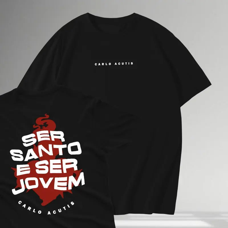 Camiseta T-Shirt "Jovem Santo" – Edição Especial Carlo Acutis